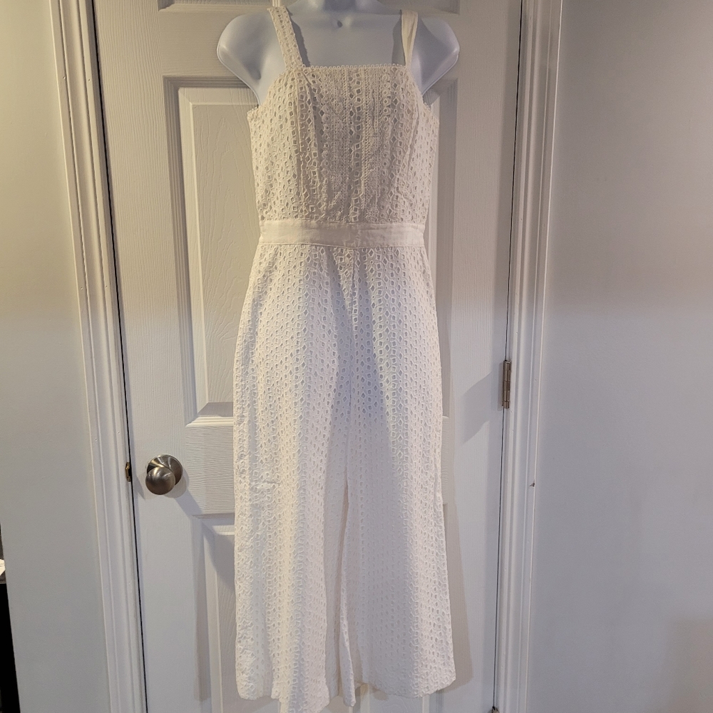 Banana Republic eyelet jumpsuit white
